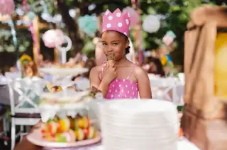 Sun Celebrations Young Girl Outdoor Party Eating