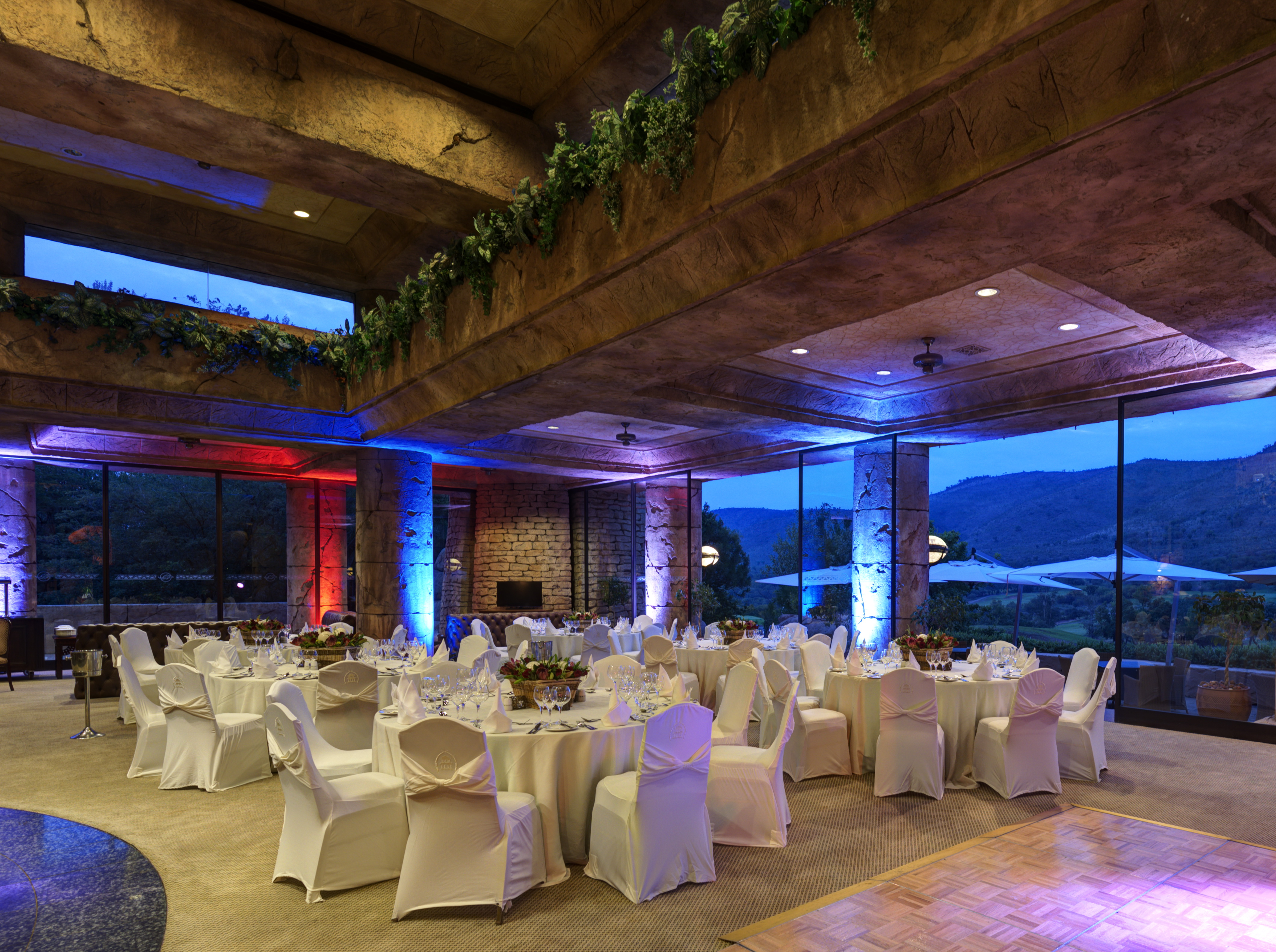 Sun City Lost City Golf Course Crocodile Lounge Dinner Setup