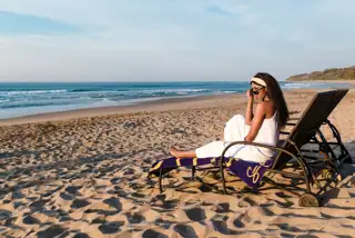Wcs Activities Beach Model Relaxing On Beach