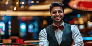 Portrait Man Playing Poker Casino 2