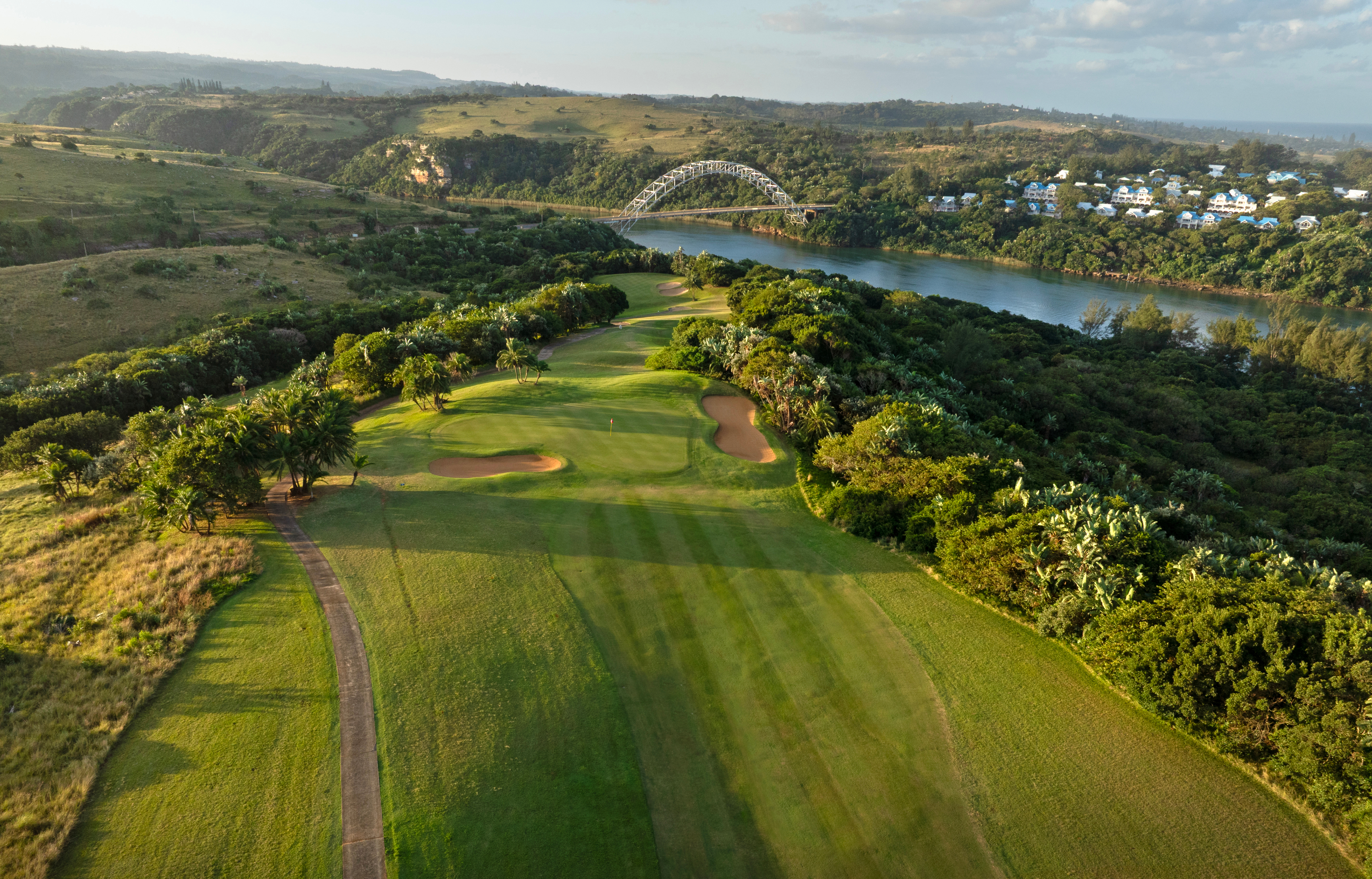 Wild Golf Long Overview Of Couse With Bridge