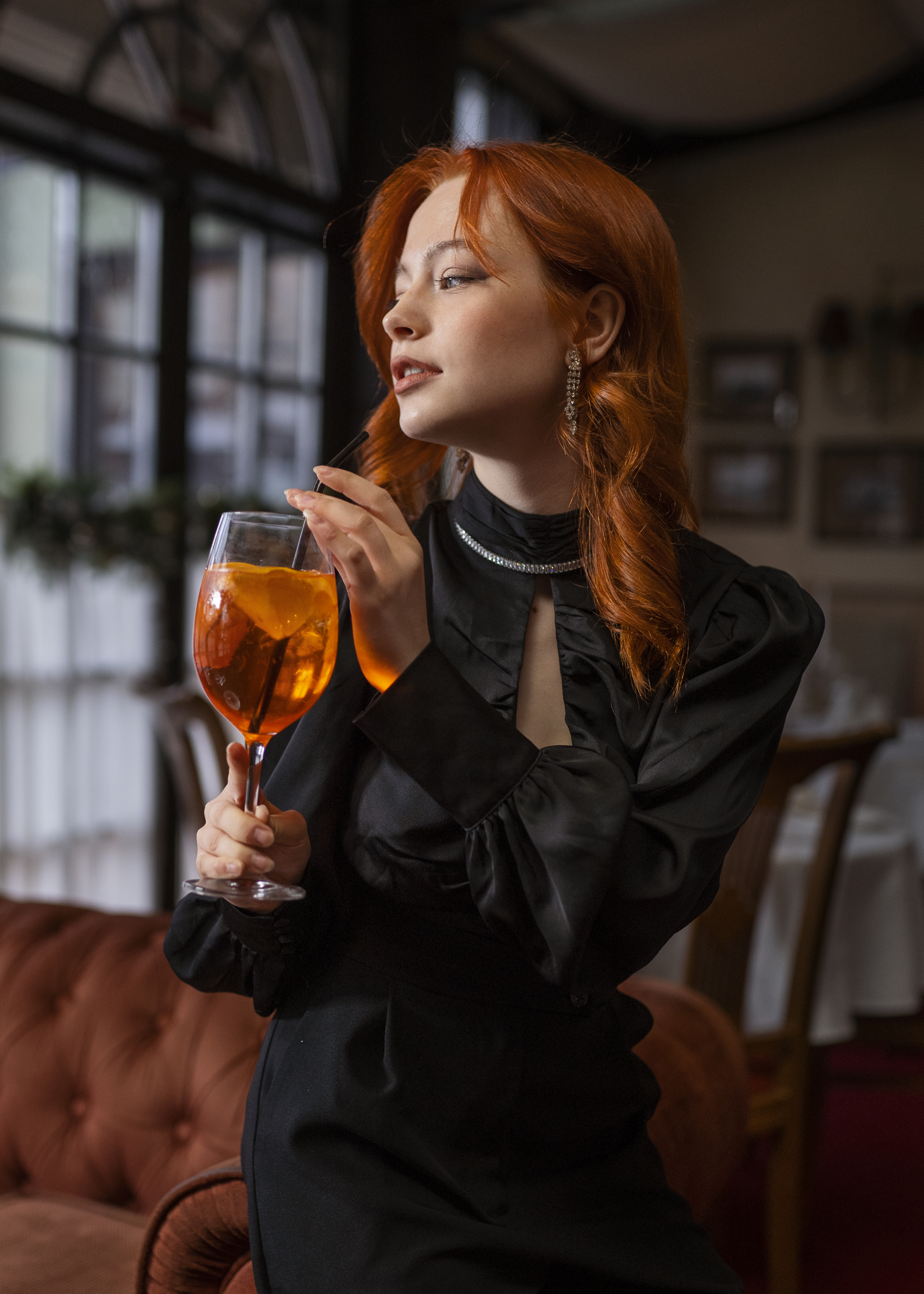 Medium Shot Woman Holding Cocktail