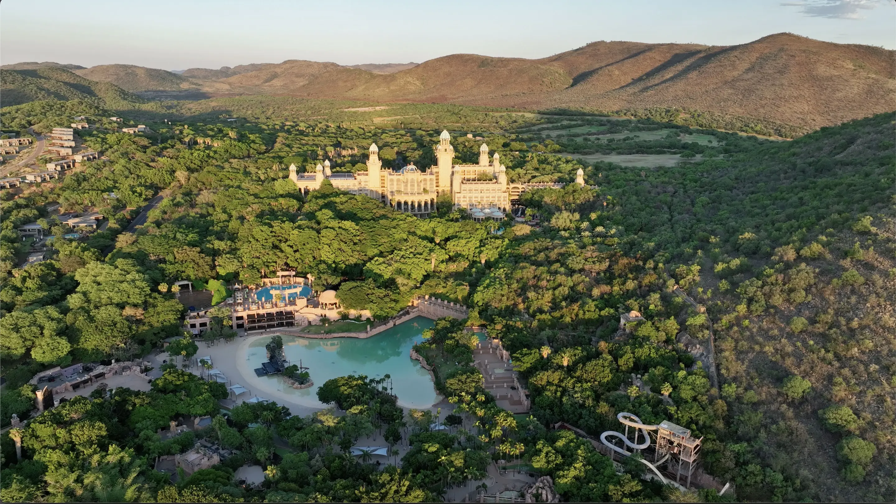 Sun City Aerial View Of The Palace And Valley Of Waves