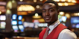 Portrait Man Playing Poker Casino