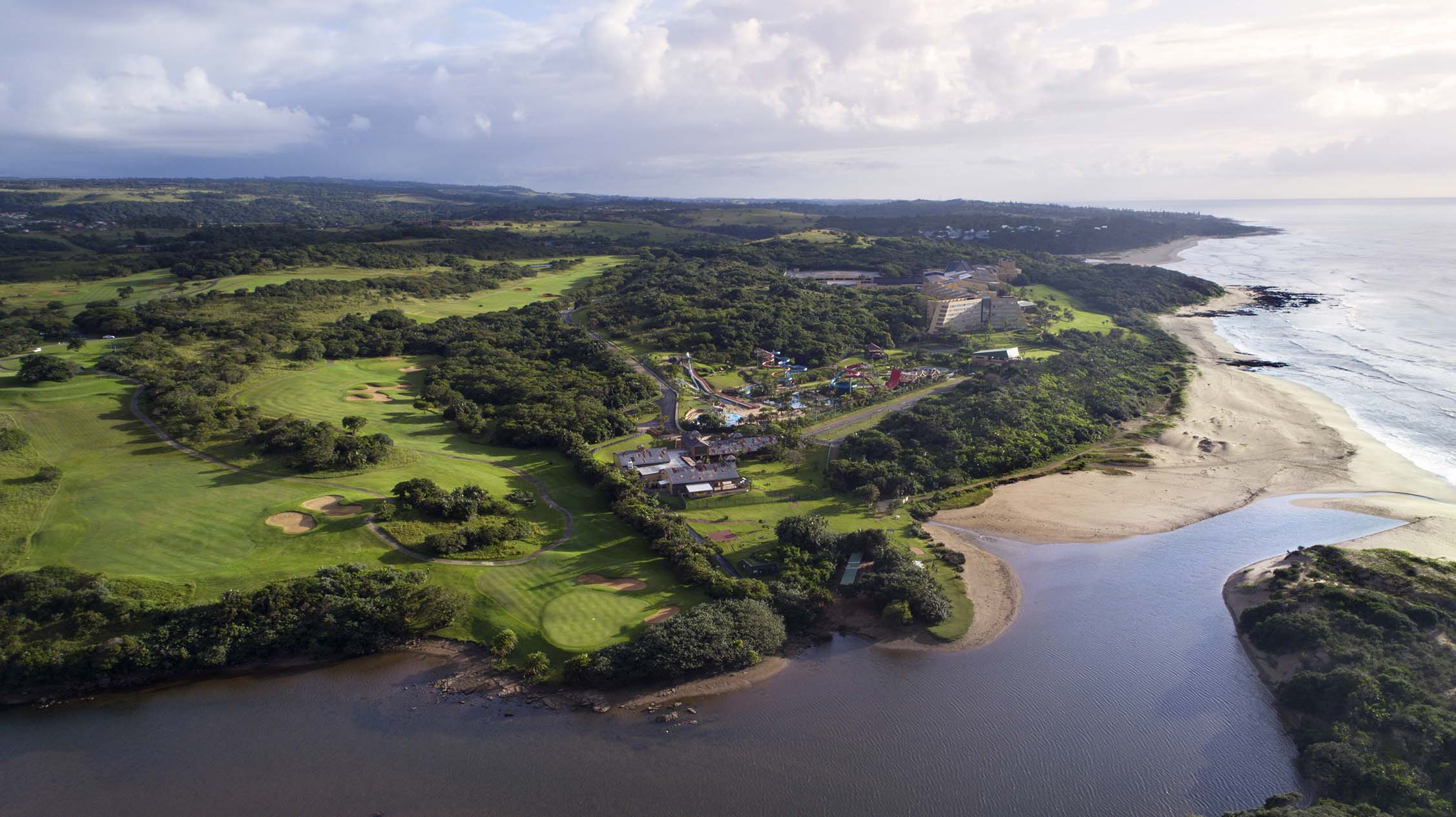 Wild Coast Sun Aerial Golf Course Water World Hotel Beach